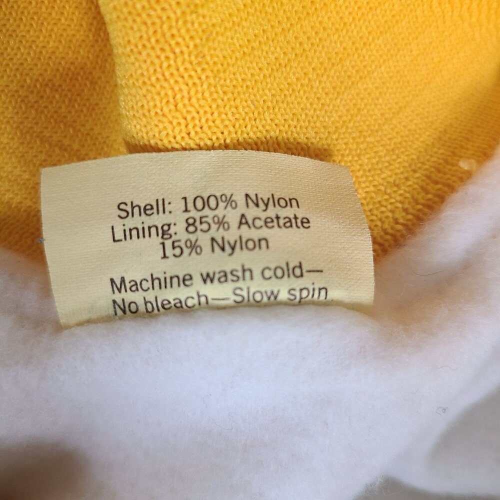 Vtg Auburn Sportswear Yellow Nylon Bomber 80s Snap-Front Jacket S Made In USA - Picture 5 of 11
